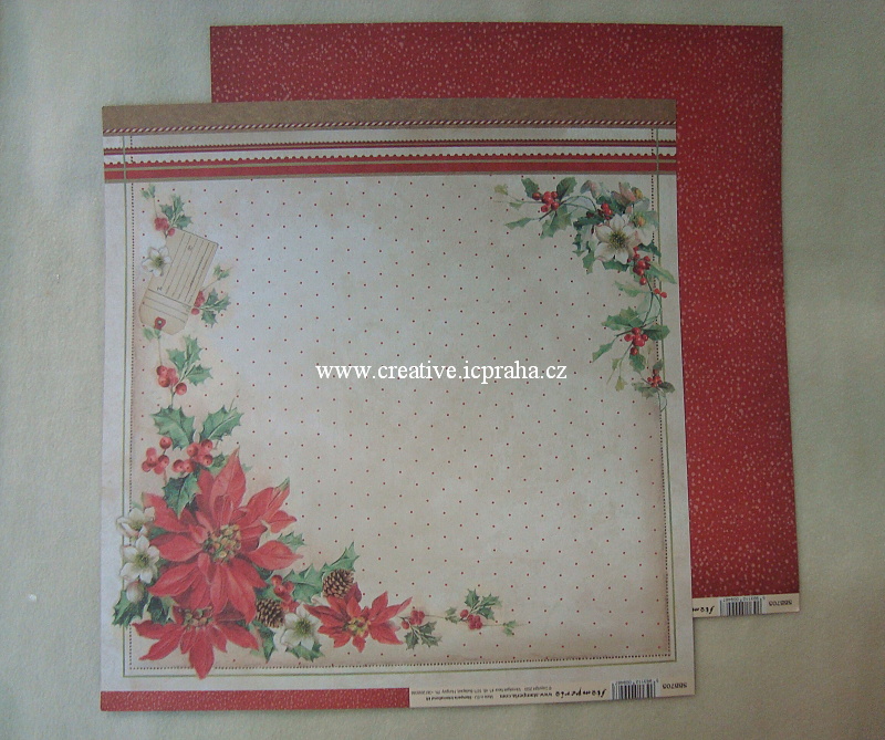 Stamperia - Vánoční hvězda 30x30/190g/m2